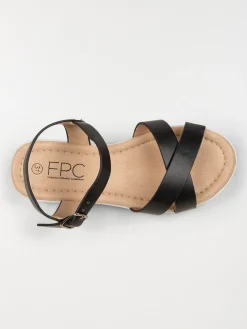 Sandales compensées noires fille (36-39)
