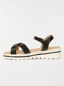 Sandales compensées noires fille (36-39)