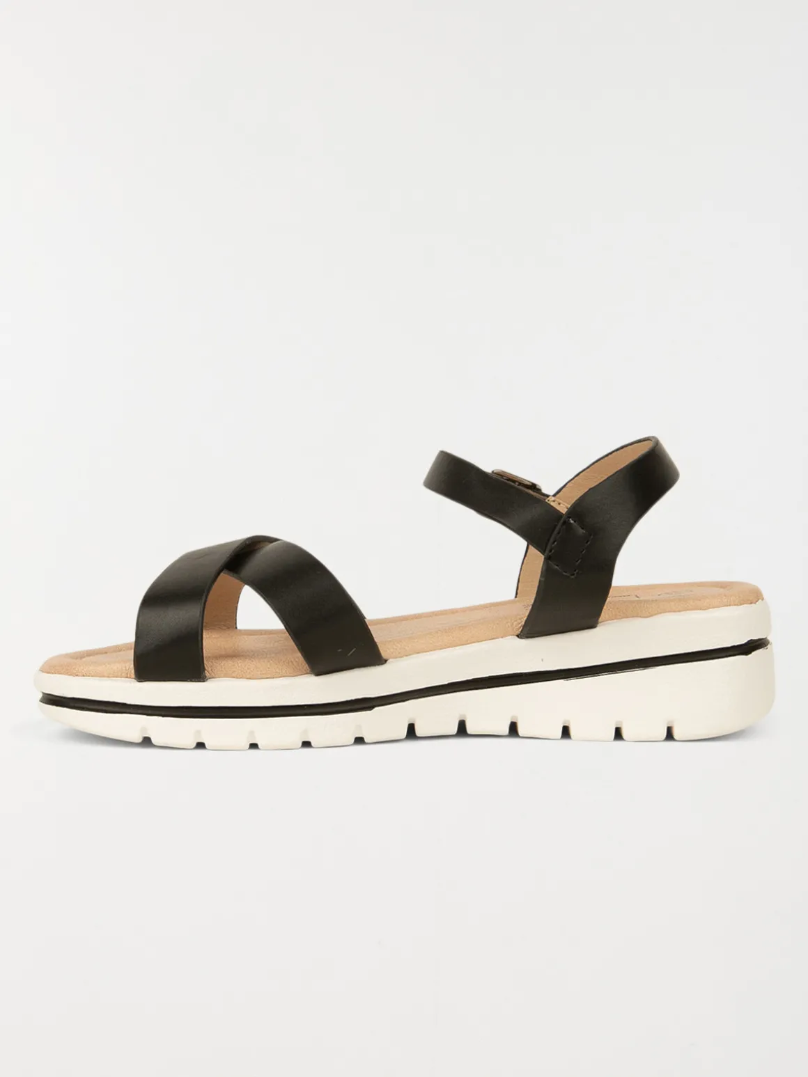 Sandales compensées noires fille (36-39)