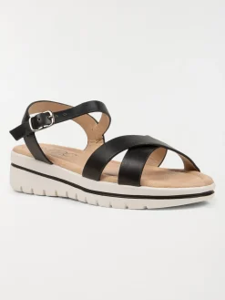 Sandales compensées noires fille (36-39)