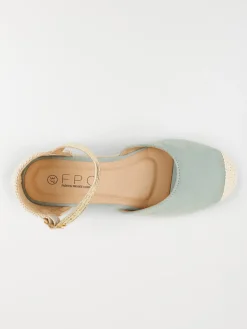 Sandales compensées vertes femme (36-41)