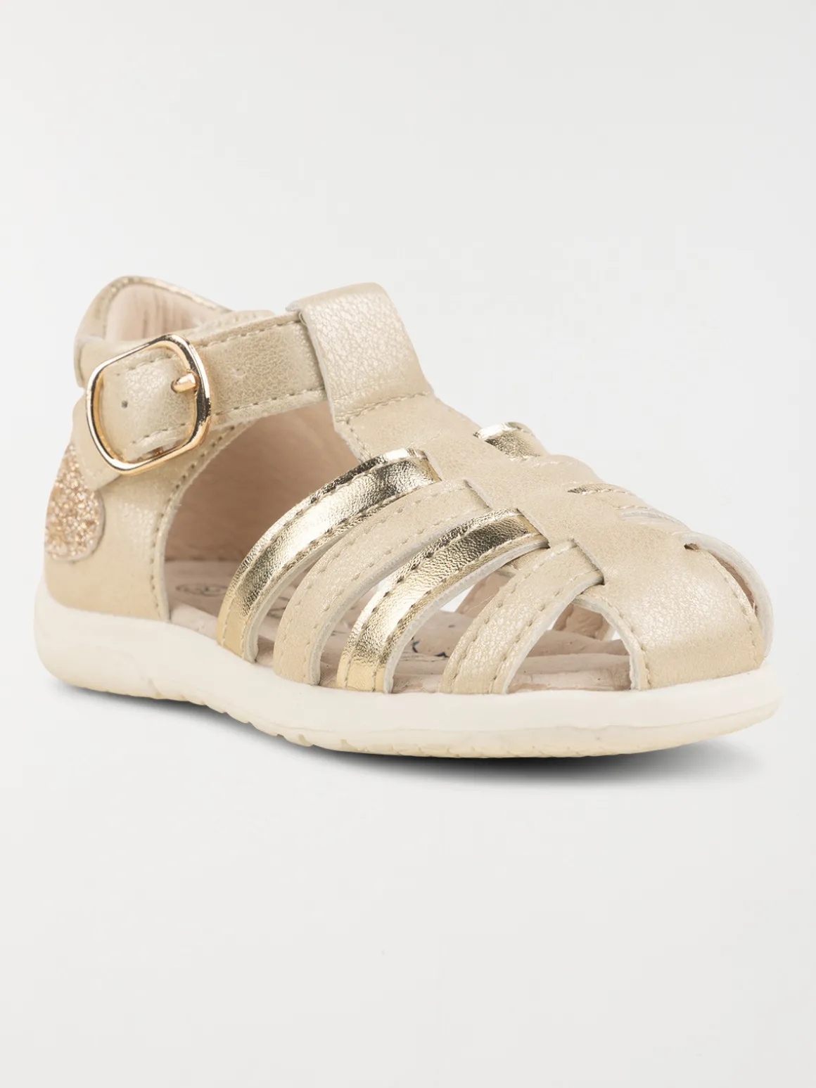 Sandales dorées coeur fille (18-23)
