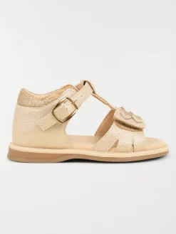 Sandales dorées coeurs fille (19-23)