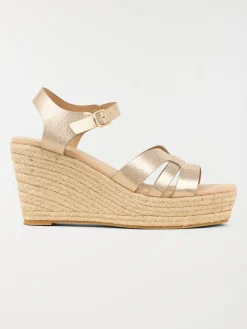 Sandales dorées compensées femme (36-41)