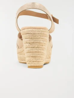 Sandales dorées compensées femme (36-41)