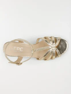Sandales dorées femme à talons (36-41)
