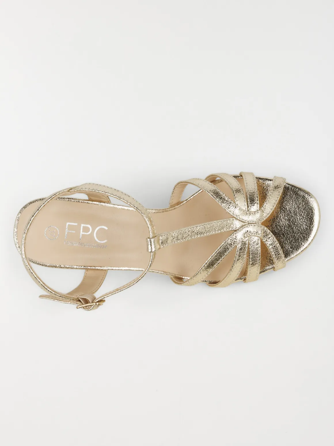 Sandales dorées femme à talons (36-41)
