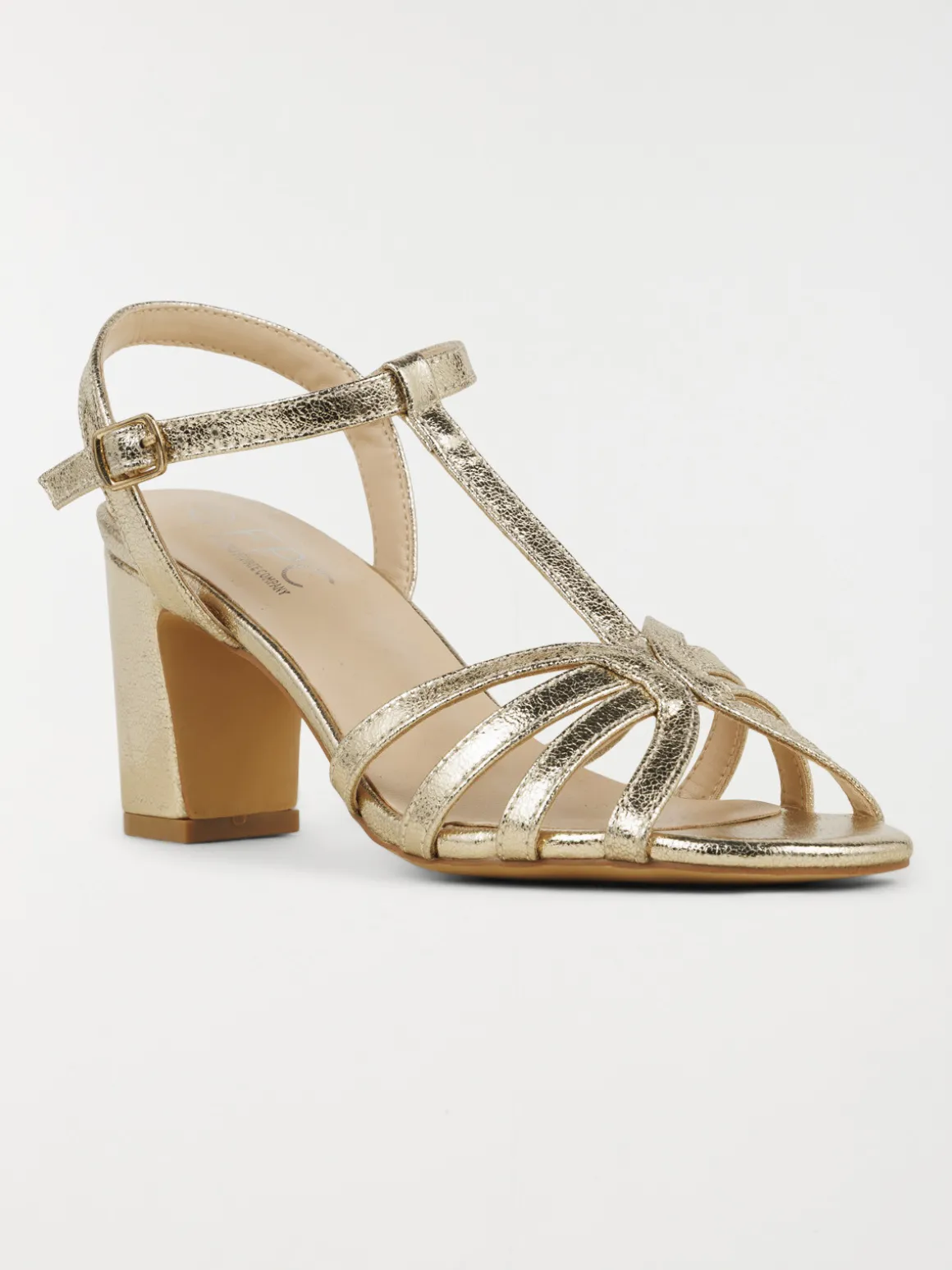 Sandales dorées femme à talons (36-41)