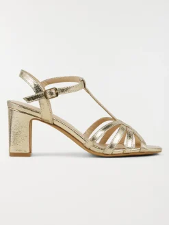 Sandales dorées femme à talons (36-41)