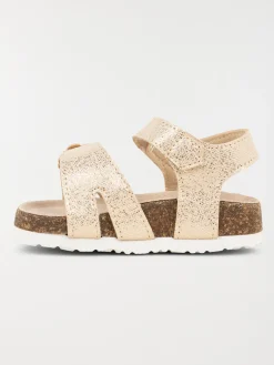 Sandales dorées fleur fille (20-23)
