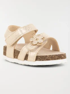 Sandales dorées fleur fille (20-23)