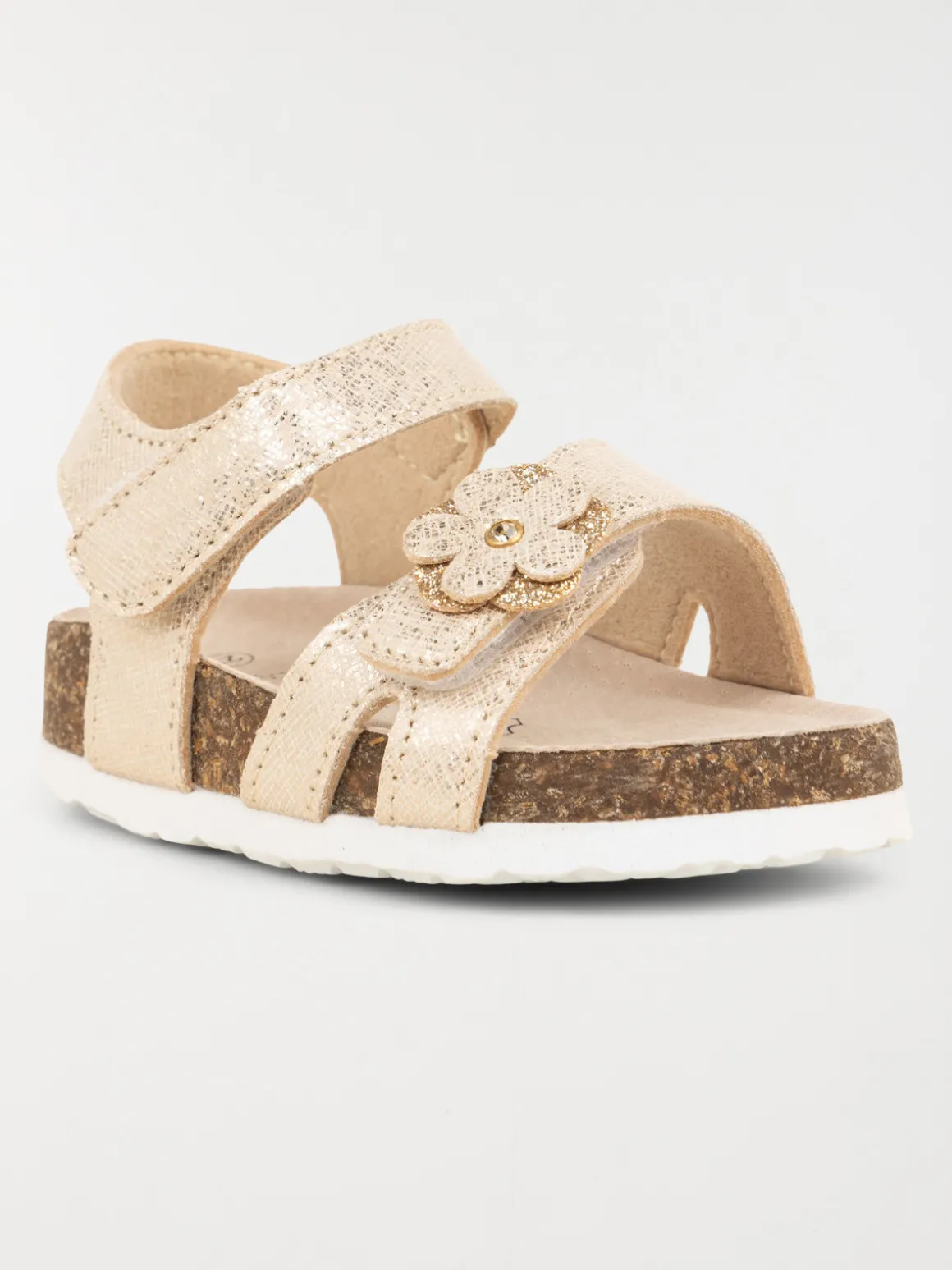 Sandales dorées fleur fille (20-23)