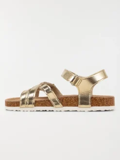 Sandales dorées fleurs fille (24-30)