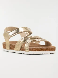 Sandales dorées fleurs fille (24-30)