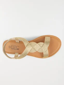 Sandales dorées plates femme (36-41)