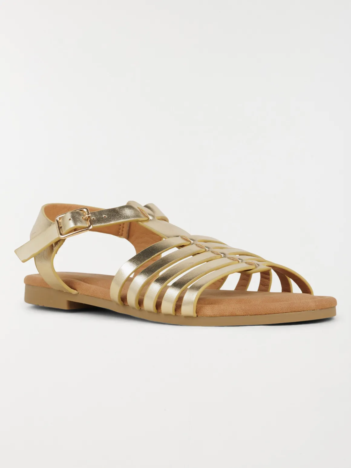 Sandales dorées plates femme (36-41)