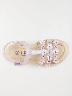 Sandales fleurs 3D lilas fille (24-30)