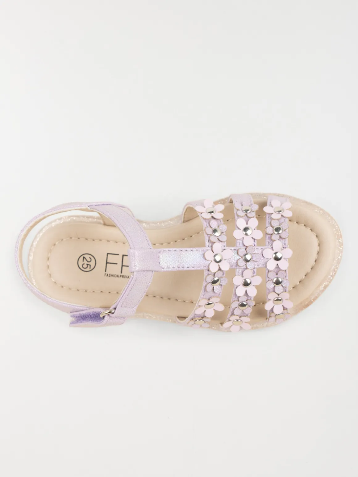 Sandales fleurs 3D lilas fille (24-30)