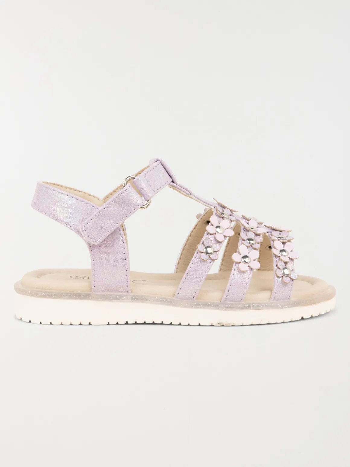 Sandales fleurs 3D lilas fille (24-30)