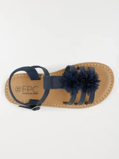 Sandales fleurs tissus fille (24-30)