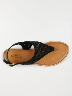 Sandales macramé plates femme (36-41)