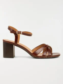 Sandales marrons à talon femme (36-41)