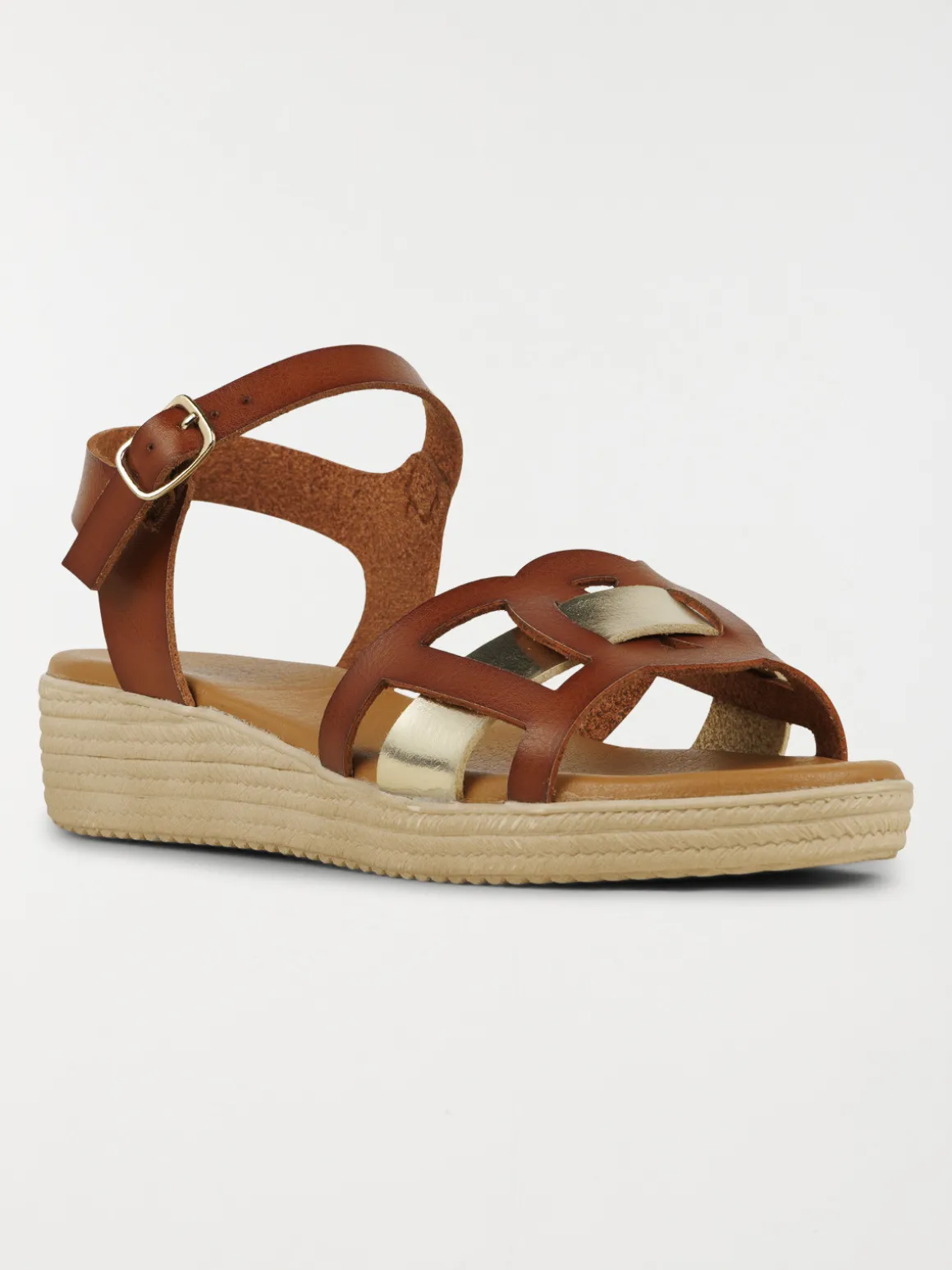Sandales marrons et dorées femme (36-41)