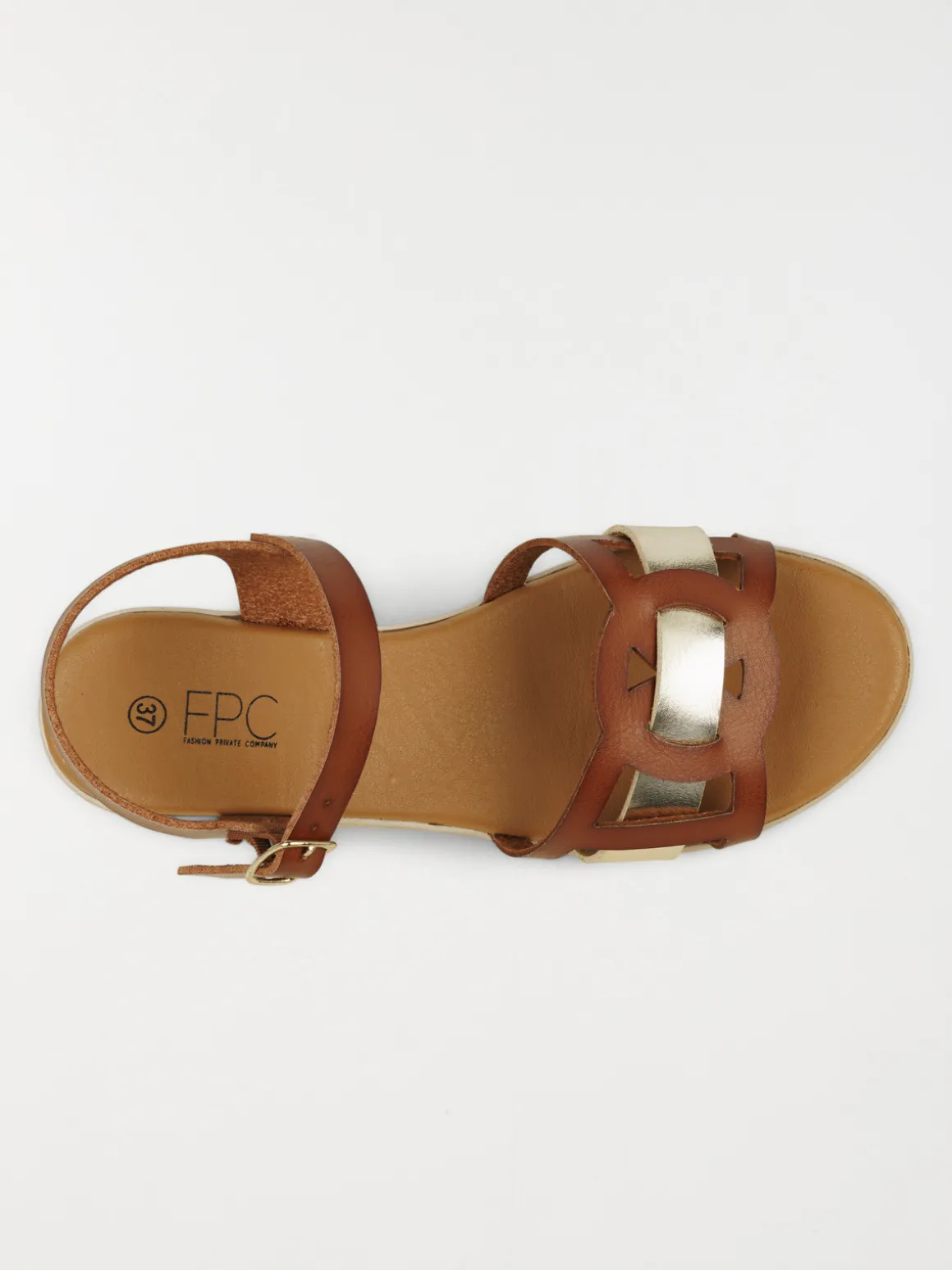Sandales marrons et dorées femme (36-41)