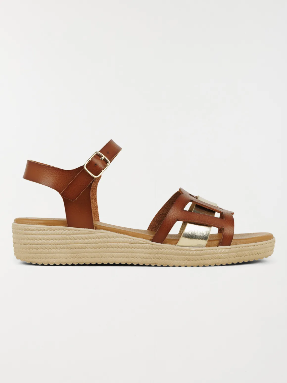 Sandales marrons et dorées femme (36-41)