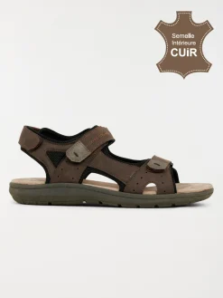 Sandales marrons scratchs homme (40-45)