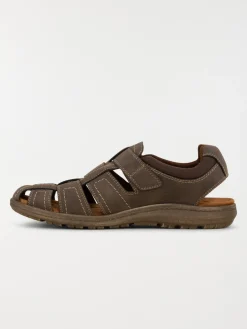 Sandales marrons scratchs homme (40-45)