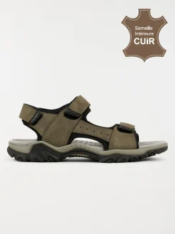 Sandales marrons scratchs homme (40-45)