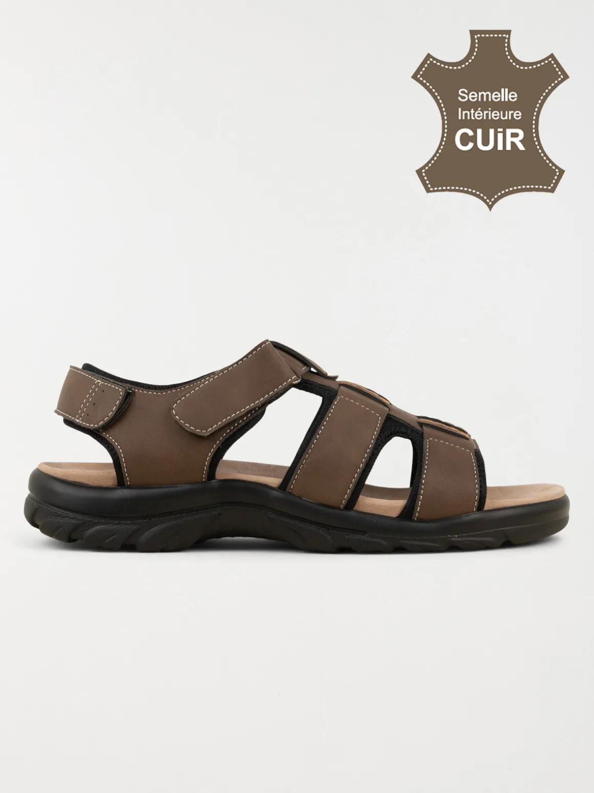 Sandales marrons scratchs homme (40-45)