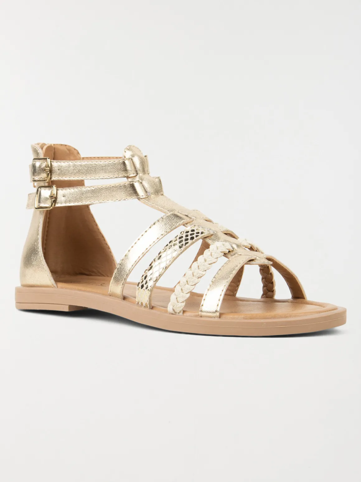 Sandales montantes dorées fille (31-38)