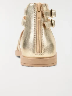 Sandales montantes dorées fille (31-38)