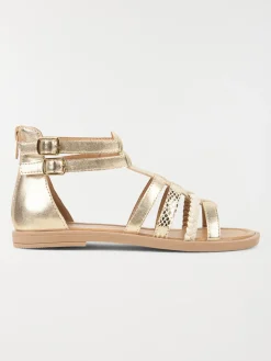 Sandales montantes dorées fille (31-38)