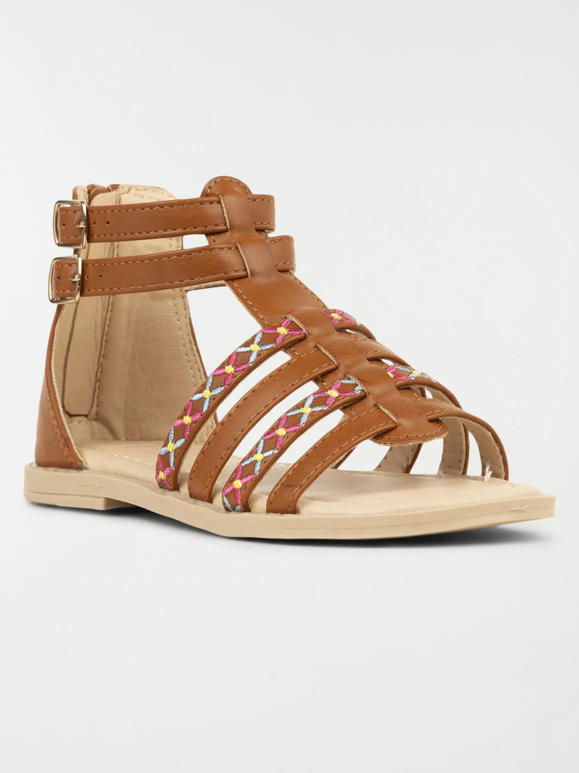Sandales montantes fille marron (31-38)