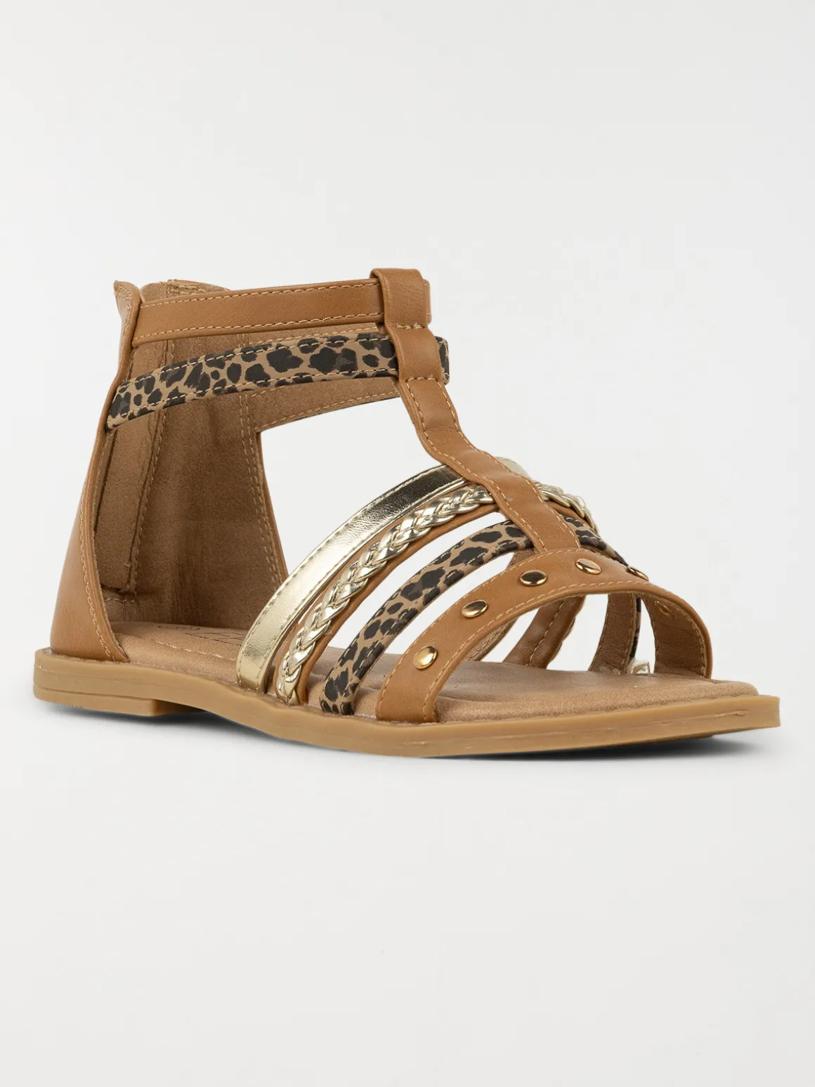 Sandales montantes léopard fille (24-30)