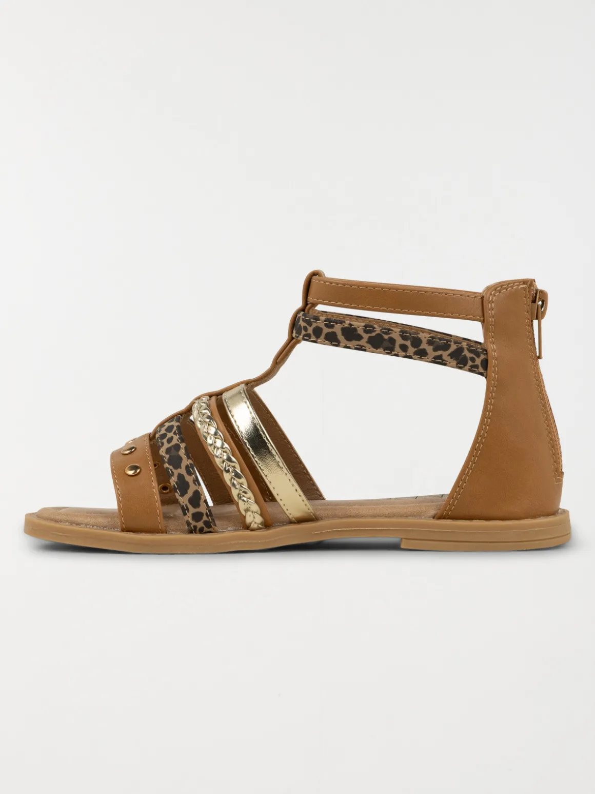 Sandales montantes léopard fille (24-30)