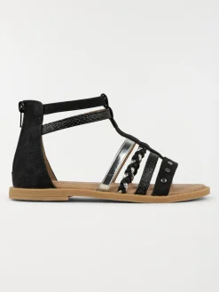 Sandales montantes noires fille (31-36)