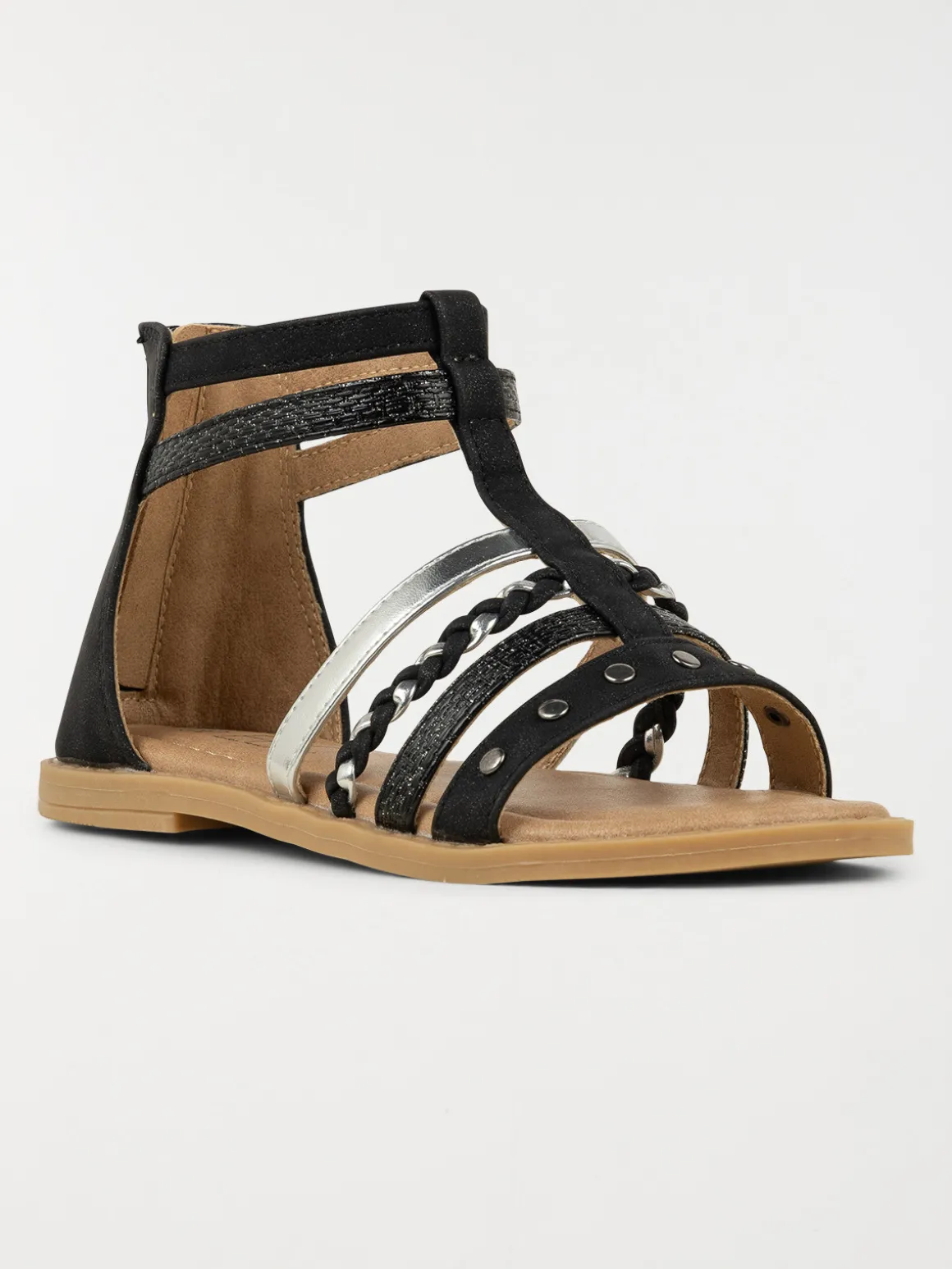 Sandales montantes noires fille (31-36)