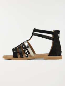 Sandales montantes noires fille (31-36)