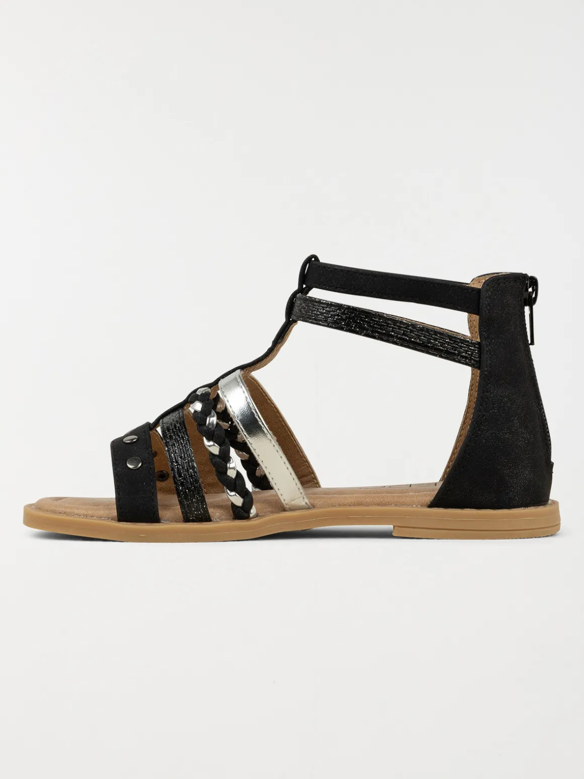 Sandales montantes noires fille (31-36)
