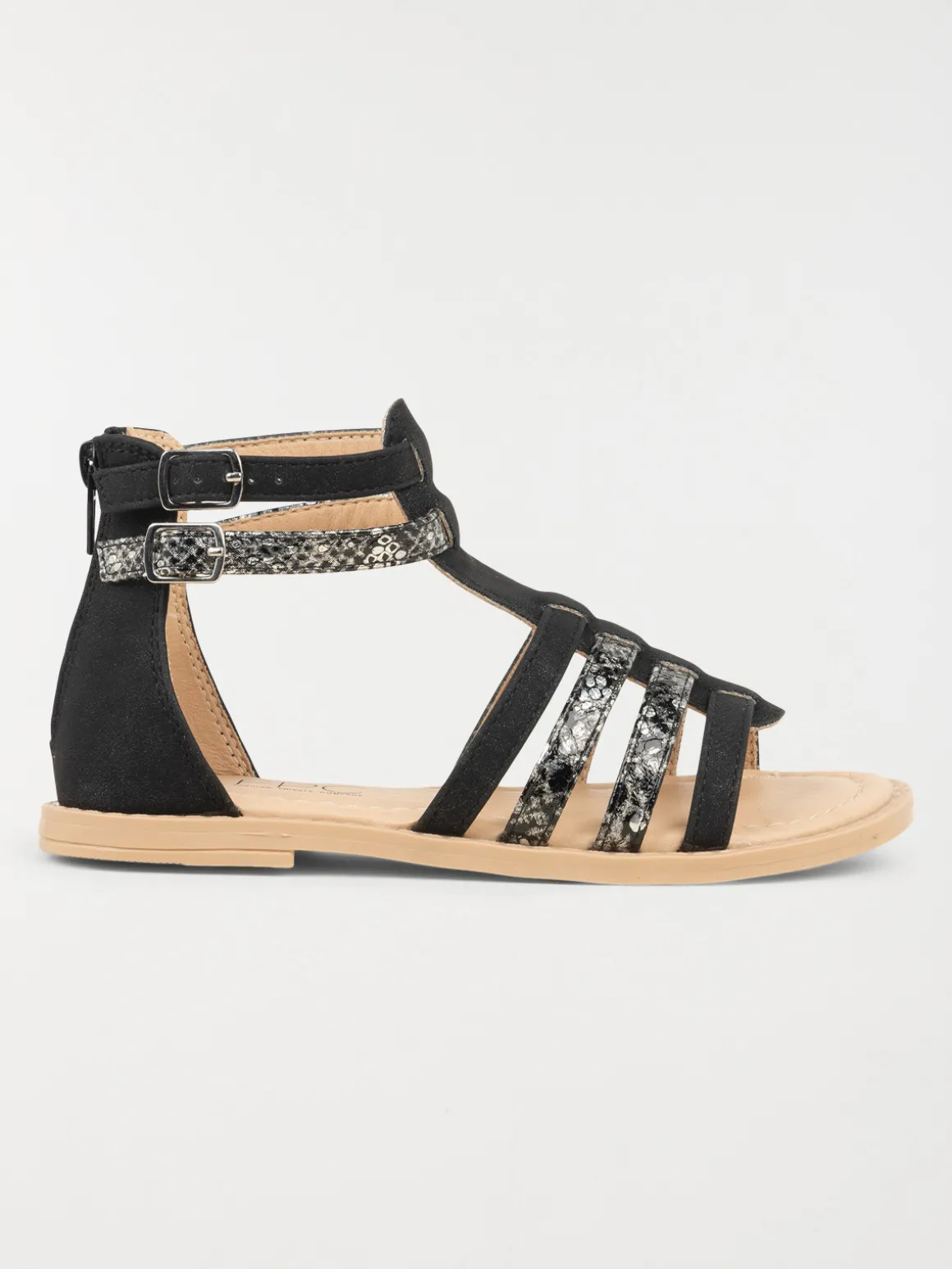 Sandales montantes noires fille (31-37)