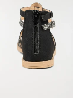 Sandales montantes noires fille (31-37)
