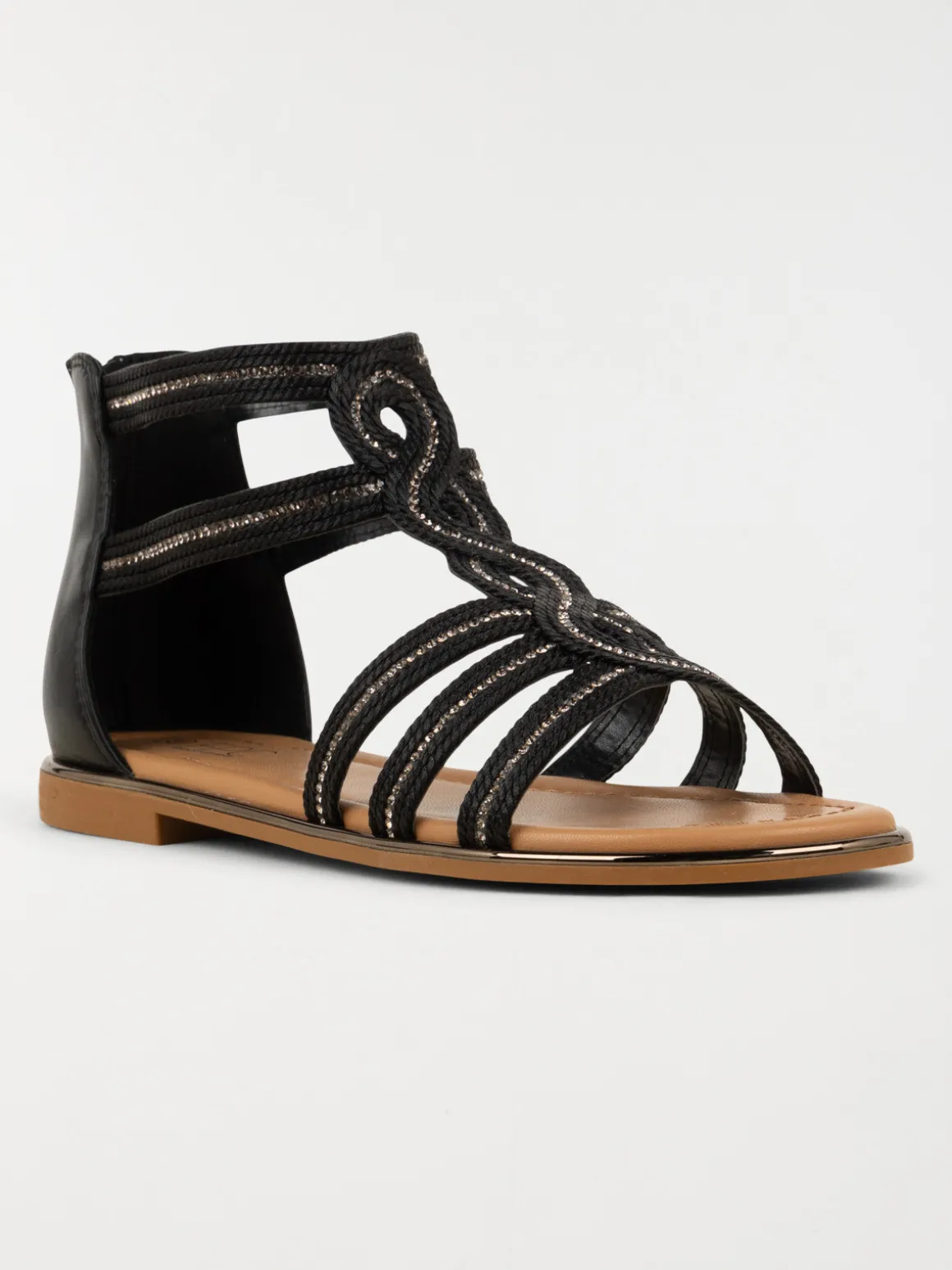 Sandales montantes strass femme (36-41)