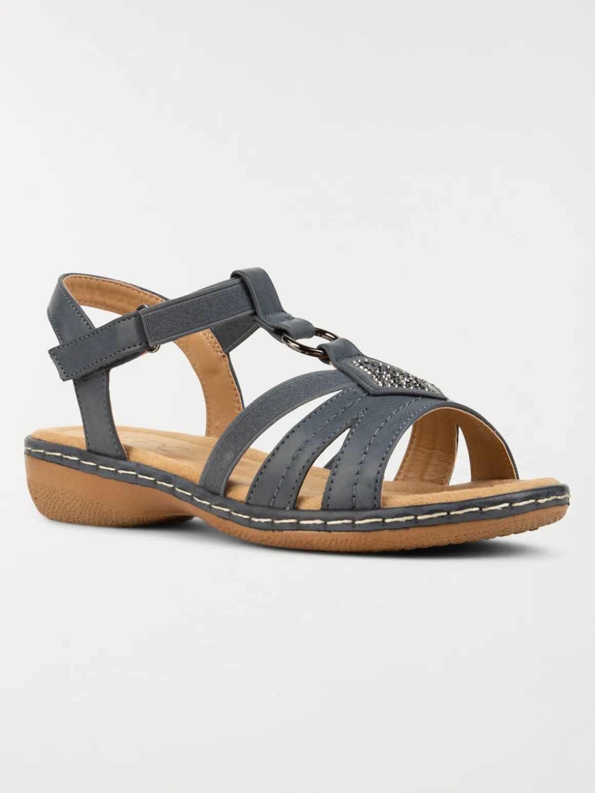 Sandales navy strass femme (37-42)