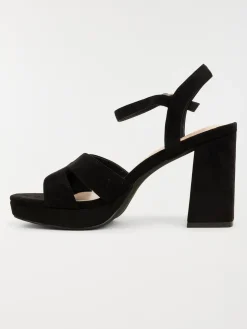Sandales noires à talon femme (36-41)