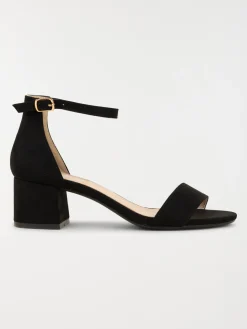 Sandales noires à talons femme (36-41)