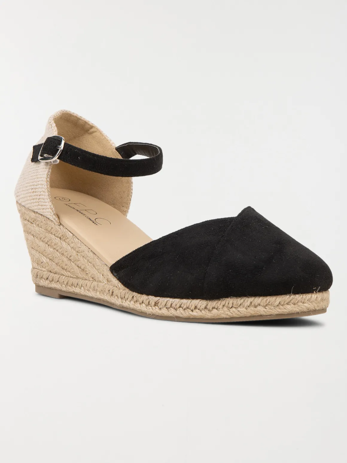 Sandales noires compensées femme (36-41)